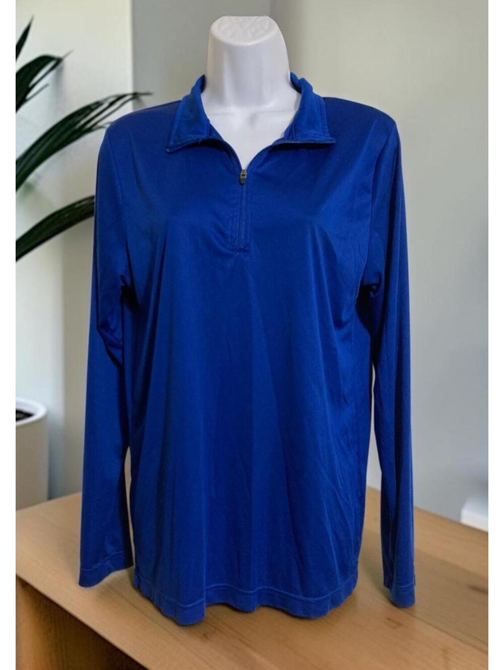 Women Team 365 Blue Long Sleeve Pullover Polyester Dri-Fit Top Sz S
